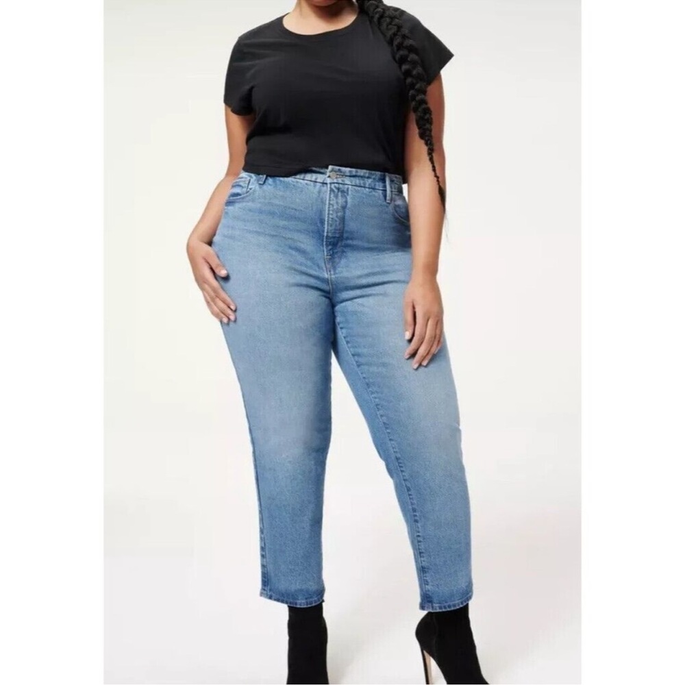 Good American Good vintage straight leg jeans style gv602tft  plus size 20 - Picture 2 of 8